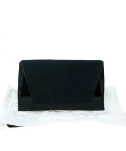 Diane Von Furstenberg Navy Blue/Black Suede And Patent Leather Uptown Clutch For Women -Diane Von Furstenberg shop luxury women diane von furstenberg new handbags p168851 011