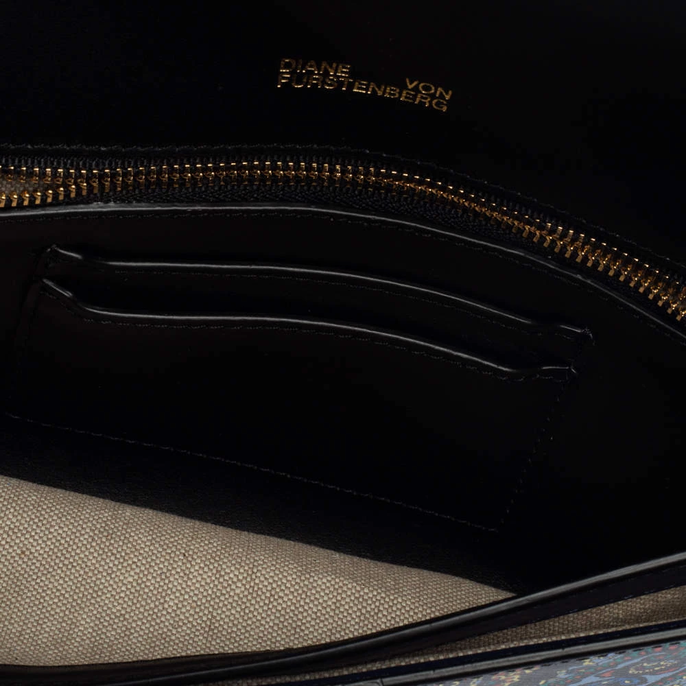 Diane Von Furstenberg Multicolor Paisley Print Leather Flap Clutch For Women 11 Diane Von Furstenberg Multicolor Paisley Print Leather Flap Clutch For Women - Image 11