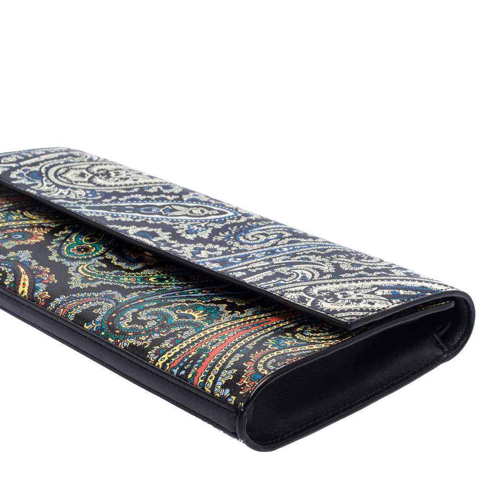 Diane Von Furstenberg Multicolor Paisley Print Leather Flap Clutch For Women 15 Diane Von Furstenberg Multicolor Paisley Print Leather Flap Clutch For Women - Image 15