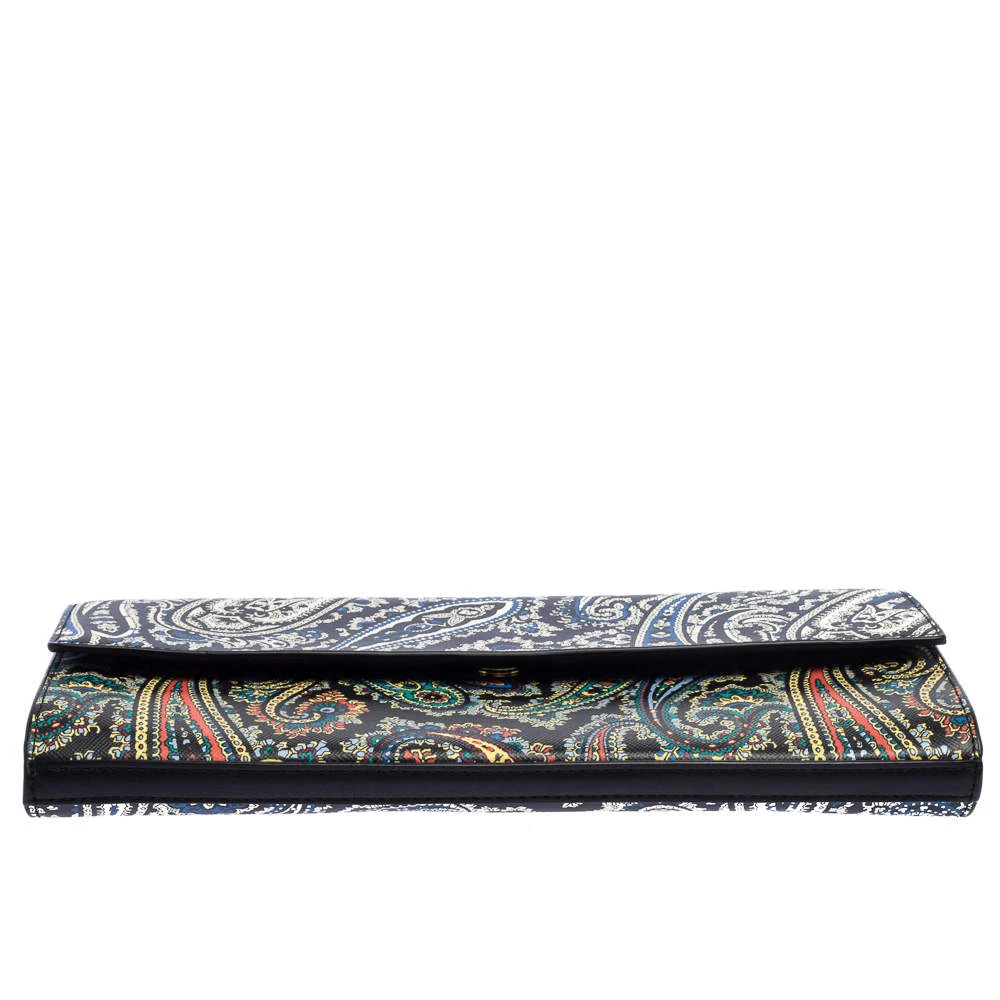 Diane Von Furstenberg Multicolor Paisley Print Leather Flap Clutch For Women 6 Diane Von Furstenberg Multicolor Paisley Print Leather Flap Clutch For Women - Image 6