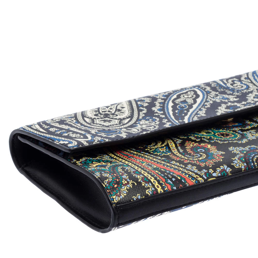 Diane Von Furstenberg Multicolor Paisley Print Leather Flap Clutch For Women 14 Diane Von Furstenberg Multicolor Paisley Print Leather Flap Clutch For Women - Image 14