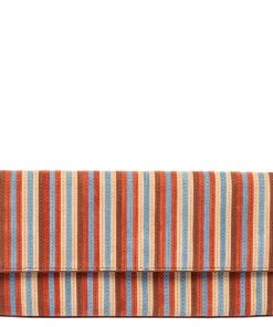 Diane Von Furstenberg Multicolor Leather And Suede Stripe East West Clutch For Women