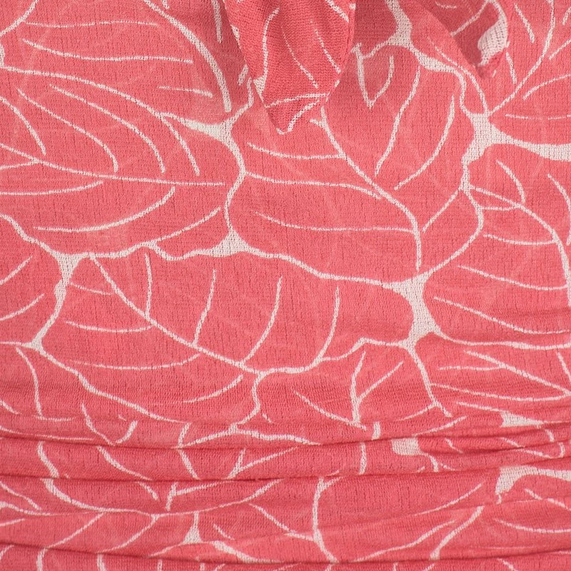 Diane Von Furstenberg Pink Abstract Print Silk Ruched Tommy Top M For Women 4 Diane Von Furstenberg Pink Abstract Print Silk Ruched Tommy Top M For Women - Image 4