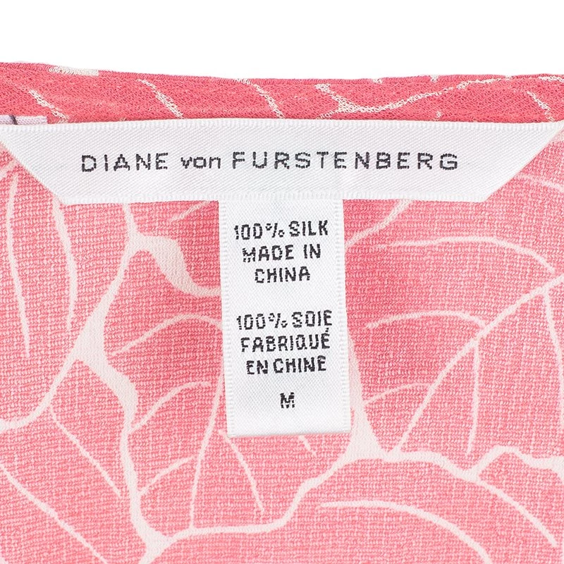 Diane Von Furstenberg Pink Abstract Print Silk Ruched Tommy Top M For Women 5 Diane Von Furstenberg Pink Abstract Print Silk Ruched Tommy Top M For Women - Image 5
