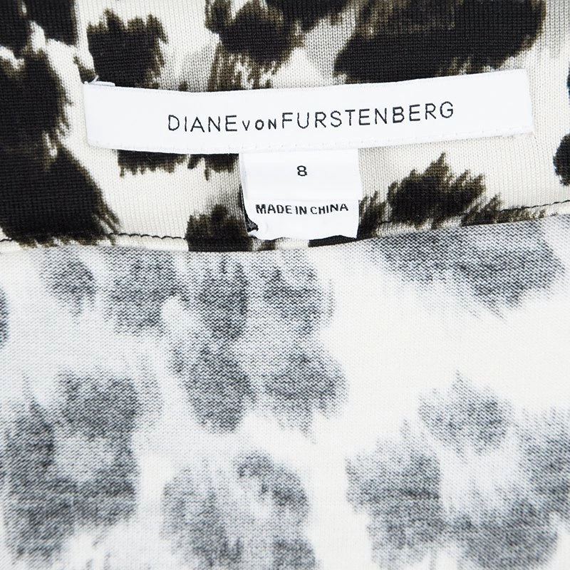Diane Von Furstenberg Snow Leopard Print New Julian Two Mini Wrap Dress M For Women 6 Diane Von Furstenberg Snow Leopard Print New Julian Two Mini Wrap Dress M For Women - Image 6