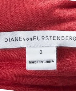 Diane Von Furstenberg Red Lace Long Sleeve Colleen Dress XS For Women -Diane Von Furstenberg shop luxury women diane von furstenberg used clothes p103073 0005