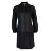 Diane Von Furstenberg Amy Lu Black Sequin Pintuck Detail Long Sleeve Dress M For Women