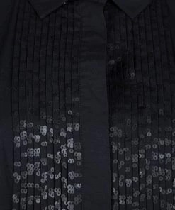 Diane Von Furstenberg Amy Lu Black Sequin Pintuck Detail Long Sleeve Dress M For Women -Diane Von Furstenberg shop luxury women diane von furstenberg used clothes p103698 0004