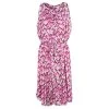 Diane Von Furstenberg Pink Floral Print Pleated Sleeveless Ria Dress L For Women