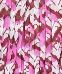 Diane Von Furstenberg Pink Floral Print Pleated Sleeveless Ria Dress L For Women -Diane Von Furstenberg shop luxury women diane von furstenberg used clothes p106248 004