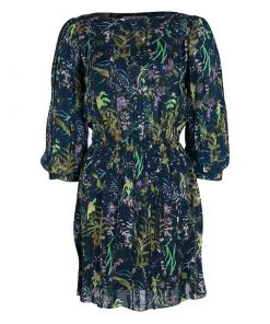 Diane Von Furstenberg Printed Silk Chiffon Pleated Pialla Dress L For Women