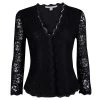 Diane Von Furstenberg Black Scalloped Lace Long Sleeve Bria Blouse S For Women