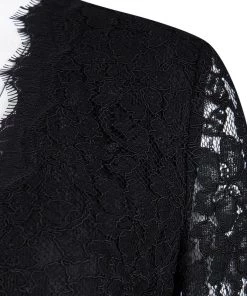 Diane Von Furstenberg Black Scalloped Lace Long Sleeve Bria Blouse S For Women -Diane Von Furstenberg shop luxury women diane von furstenberg used clothes p109730 004