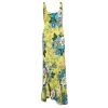 Diane Von Furstenberg Yellow Floral Printed Silk Sleeveless Maxi Dress XS For Women