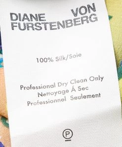 Diane Von Furstenberg Yellow Floral Printed Silk Sleeveless Maxi Dress XS For Women -Diane Von Furstenberg shop luxury women diane von furstenberg used clothes p109840 006