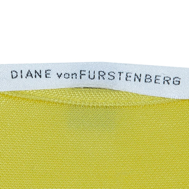 Diane Von Furstenberg Andrina Yellow Wrap Dress L For Women 8 Diane Von Furstenberg Andrina Yellow Wrap Dress L For Women - Image 8