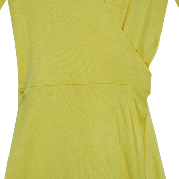 Diane Von Furstenberg Andrina Yellow Wrap Dress L For Women 9 Diane Von Furstenberg Andrina Yellow Wrap Dress L For Women - Image 9