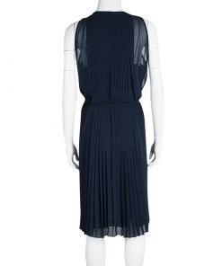 Diane Von Furstenberg Navy Blue Plisse Belted Sleeveless Ria Dress L For Women 8 Diane Von Furstenberg Navy Blue Plisse Belted Sleeveless Ria Dress L For Women -Diane Von Furstenberg shop luxury women diane von furstenberg used clothes p114115 003