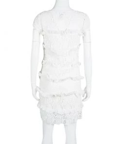 Diane Von Furstenberg White Crochet Lace Ruffle Detail Arcelia Dress S For Women 7 Diane Von Furstenberg White Crochet Lace Ruffle Detail Arcelia Dress S For Women -Diane Von Furstenberg shop luxury women diane von furstenberg used clothes p114457 0003