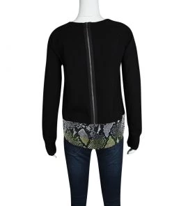 Diane Von Furstenberg Black Python Print Raglan Sleeve Lisha Sweatshirt S For Women -Diane Von Furstenberg shop luxury women diane von furstenberg used clothes p116989 0003
