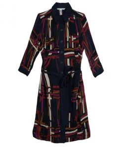 Diane Von Furstenberg 'Calzare' Geometric Print Shirt Dress L For Women