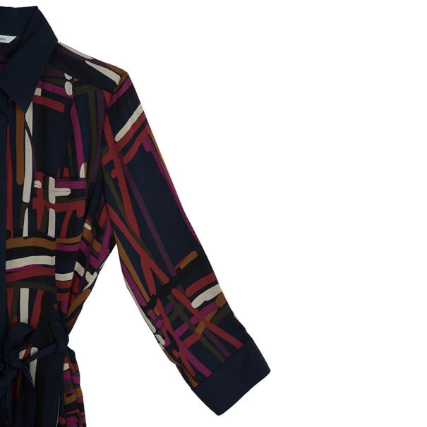 Diane Von Furstenberg 'Calzare' Geometric Print Shirt Dress L For Women 6 Diane Von Furstenberg 'Calzare' Geometric Print Shirt Dress L For Women - Image 6