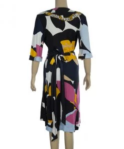 Diane Von Furstenberg 'Eve' Abstract Print Wrap Dress L For Women -Diane Von Furstenberg shop luxury women diane von furstenberg used clothes p11992 003