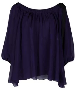 Diane Von Furstenberg Purple Silk Chiffon Terra Blouse L For Women