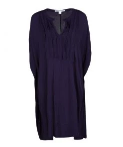 Diane Von Furstenberg Navy Blue Crepe Naz Kaftan Tunic M For Women