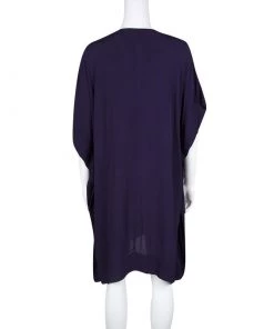 Diane Von Furstenberg Navy Blue Crepe Naz Kaftan Tunic M For Women -Diane Von Furstenberg shop luxury women diane von furstenberg used clothes p126407 0003
