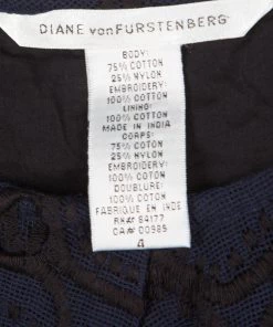 Diane Von Furstenberg Navy Blue Cutout Embroidered Madis Baby Doll Dress S For Women -Diane Von Furstenberg shop luxury women diane von furstenberg used clothes p126781 005