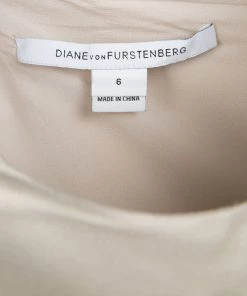 Diane Von Furstenberg Beige Contrast Panel Detail Robi Dress M For Women -Diane Von Furstenberg shop luxury women diane von furstenberg used clothes p130523 0005