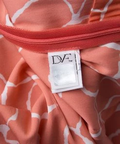 Diane Von Furstenberg Orange And White Printed New Della Dress M For Women -Diane Von Furstenberg shop luxury women diane von furstenberg used clothes p131551 0005
