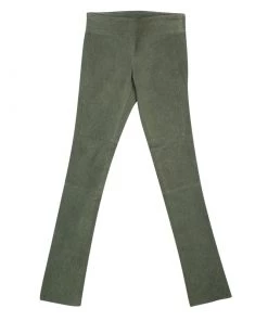 Diane Von Furstenberg Brown Weathered Suede Leather Skinny Gretel Pants S For Women