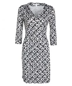 Diane Von Furstenberg Abstract Floral Printed Silk Jersey New Julian Two Wrap Dress M For Women