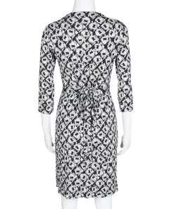 Diane Von Furstenberg Abstract Floral Printed Silk Jersey New Julian Two Wrap Dress M For Women -Diane Von Furstenberg shop luxury women diane von furstenberg used clothes p133844 0003