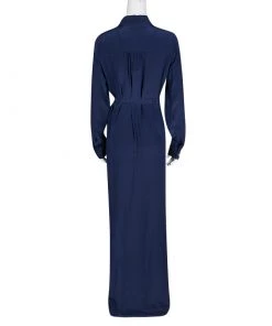 Diane Von Furstenberg Midnight Blue Silk Amina Belted Maxi Shirt Dress M For Women -Diane Von Furstenberg shop luxury women diane von furstenberg used clothes p134338 003