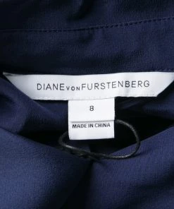 Diane Von Furstenberg Midnight Blue Silk Amina Belted Maxi Shirt Dress M For Women -Diane Von Furstenberg shop luxury women diane von furstenberg used clothes p134338 005