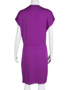 Diane Von Furstenberg Purple Silk Draped Balisi Dress L For Women -Diane Von Furstenberg shop luxury women diane von furstenberg used clothes p134579 0003