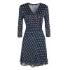 Diane Von Furstenberg Navy Blue Zen Floral Print Irina Wrap Dress L For Women