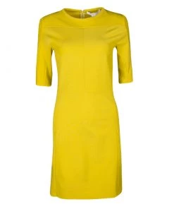 Diane Von Furstenberg Acid Yellow Oka Sheath Dress M For Women