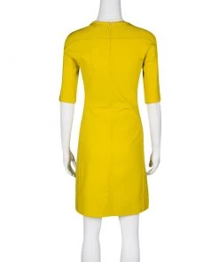 Diane Von Furstenberg Acid Yellow Oka Sheath Dress M For Women -Diane Von Furstenberg shop luxury women diane von furstenberg used clothes p136747 003