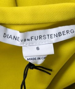 Diane Von Furstenberg Acid Yellow Oka Sheath Dress M For Women -Diane Von Furstenberg shop luxury women diane von furstenberg used clothes p136747 005