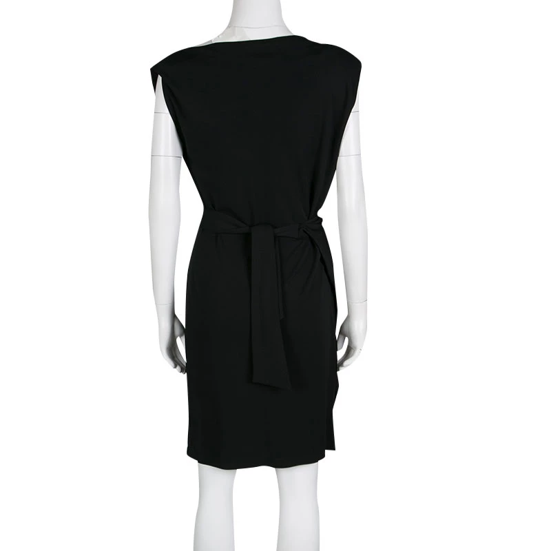 Diane Von Furstenberg Black Cowl Neck Waist Tie Detail Phiala Dress M For Women 3 Diane Von Furstenberg Black Cowl Neck Waist Tie Detail Phiala Dress M For Women - Image 3