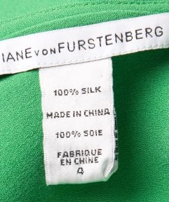 Diane Von Furstenberg Green Silk Long Sleeve Belted Maja Dress S For Women -Diane Von Furstenberg shop luxury women diane von furstenberg used clothes p139485 0006