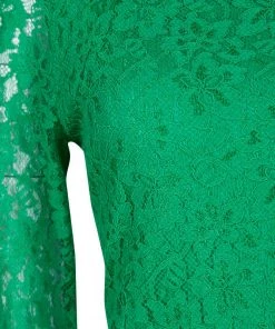 Diane Von Furstenberg Green Zarita Long Sleeve Lace Dress L For Women -Diane Von Furstenberg shop luxury women diane von furstenberg used clothes p139741 0004