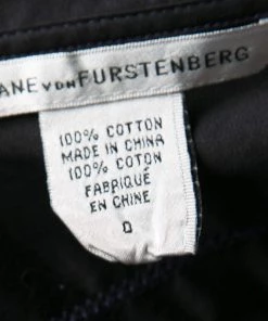 Diane Von Furstenberg Black Cotton Contrast Stitch Detail Wrap Shirt XS For Women -Diane Von Furstenberg shop luxury women diane von furstenberg used clothes p139917 0006