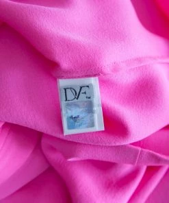 Diane Von Furstenberg Neon Pink Silk Mandarin Collar Long Sleeve Baire Top S For Women -Diane Von Furstenberg shop luxury women diane von furstenberg used clothes p141174 0005