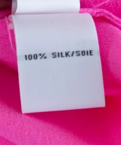 Diane Von Furstenberg Neon Pink Silk Mandarin Collar Long Sleeve Baire Top S For Women -Diane Von Furstenberg shop luxury women diane von furstenberg used clothes p141174 0007