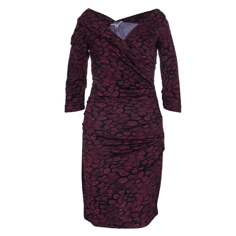 Diane Von Furstenberg Red Bentley Ruched Dress M For Women 1 Diane Von Furstenberg Red Bentley Ruched Dress M For Women